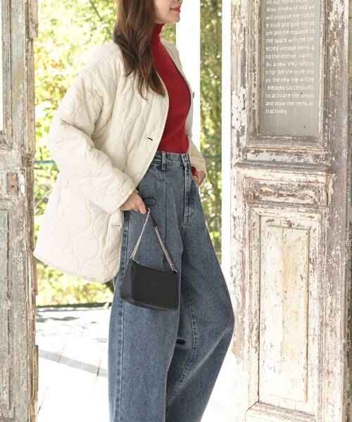 rps（アールピーエス）の「ウェーブキルトノーカラージャケット（ノーカラージャケット・レディース・ライトカーキ/アイボリー/ベージュ/ブラック・M/フリー）」の7枚目の写真