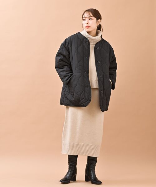 rps（アールピーエス）の「ウェーブキルトノーカラージャケット（ノーカラージャケット・レディース・ライトカーキ/アイボリー/ベージュ/ブラック・M/フリー）」の19枚目の写真