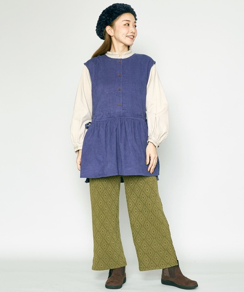 チャイハネ(チャイハネ)の「【チャイハネ】キリム柄刺繍コーデュロイベスト(ベスト・レディース・ホワイト/パープル/ブラウン・FREE)」の9枚目の写真