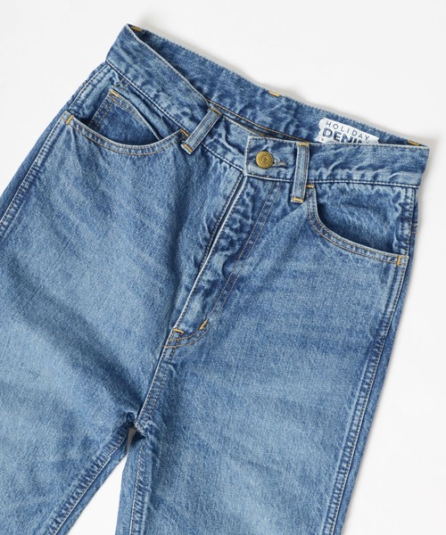 HOLIDAY（ホリデイ）の「HIGH WAIST BELL-BOTTOM DENIM PANTS ハイウエストベルボトムデニムパンツ［ショート丈］（デニムパンツ・レディース・インディゴブルー・2/0/4）」の4枚目の写真