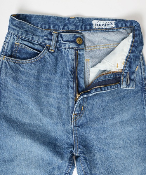 HOLIDAY（ホリデイ）の「HIGH WAIST BELL-BOTTOM DENIM PANTS ハイウエストベルボトムデニムパンツ［ショート丈］（デニムパンツ・レディース・インディゴブルー・2/0/4）」の5枚目の写真