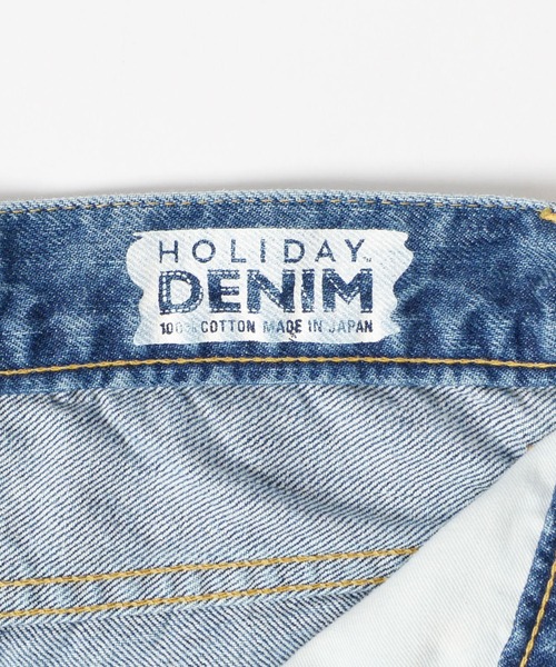HOLIDAY（ホリデイ）の「HIGH WAIST BELL-BOTTOM DENIM PANTS ハイウエストベルボトムデニムパンツ［ショート丈］（デニムパンツ・レディース・インディゴブルー・2/0/4）」の6枚目の写真