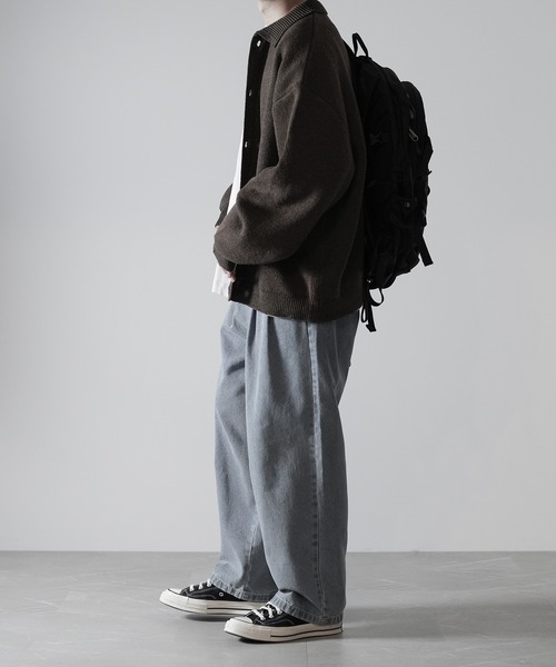 RUUBON（ルーボン）の「【RUUBON】relax wide denim pants / リラックス ワイドデニムパンツ（デニムパンツ・メンズ・サックスブルー/インディゴブルー/ブルー系その他/グレー/ダークネイビー/ライトグレー・S/M/L/XS）」の20枚目の写真
