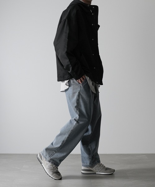 RUUBON（ルーボン）の「【RUUBON】relax wide denim pants / リラックス ワイドデニムパンツ（デニムパンツ・メンズ・サックスブルー/インディゴブルー/ブルー系その他/グレー/ダークネイビー/ライトグレー・S/M/L/XS）」の22枚目の写真