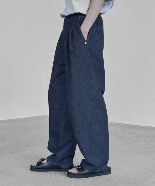 デニム・ジーパン RONRON WIDE DENIM PANTS LIGHT BLUE RR24APT3538LB WIDE DENIM PANTS LIGHT BLUE - RONRON 론론