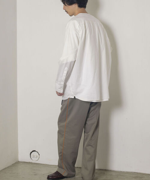 GLOSTER（グロスター）の「【GLOSTER/グロスター】ノーカラーシャツ バンドカラーシャツ（シャツ/ブラウス・メンズ・ホワイト/ブラック・MEDIUM/LARGE）」の12枚目の写真