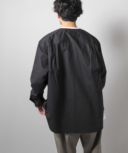 GLOSTER（グロスター）の「【GLOSTER/グロスター】ノーカラーシャツ バンドカラーシャツ（シャツ/ブラウス・メンズ・ホワイト/ブラック・MEDIUM/LARGE）」の16枚目の写真