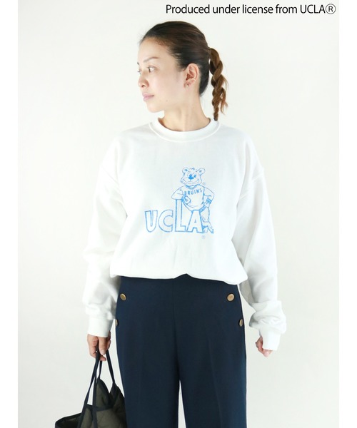 Lugnoncure（ルノンキュール）の「【コラボ】カレッジコラボプリントスウェット（スウェット・レディース・オフホワイト/グリーン/ボルドー・ﾌﾘ-）」の2枚目の写真