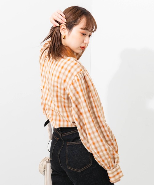 nemne store(ネンネストア)の「ポロ風チェックプルオーバー(シャツ/ブラウス・レディース・ベージュ系その他/グリーン系その他・フリー)」の7枚目の写真