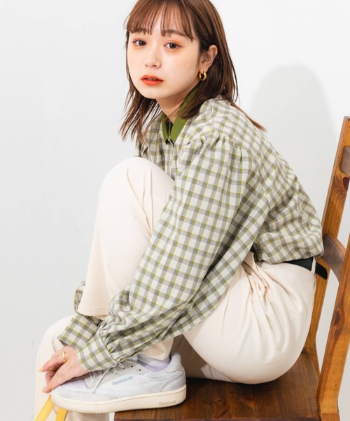 nemne store(ネンネストア)の「ポロ風チェックプルオーバー(シャツ/ブラウス・レディース・ベージュ系その他/グリーン系その他・フリー)」の16枚目の写真
