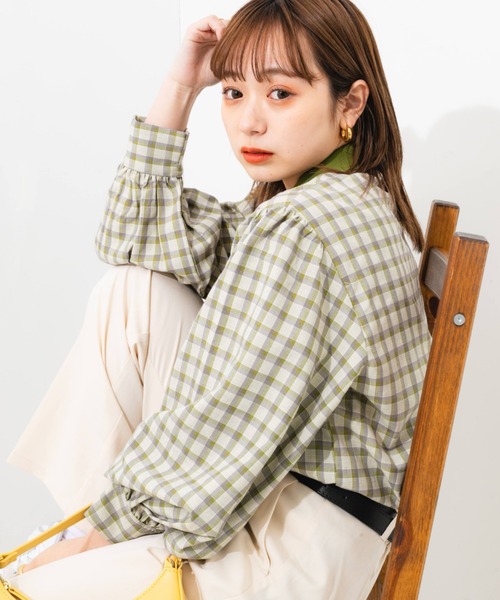 nemne store(ネンネストア)の「ポロ風チェックプルオーバー(シャツ/ブラウス・レディース・ベージュ系その他/グリーン系その他・フリー)」の19枚目の写真