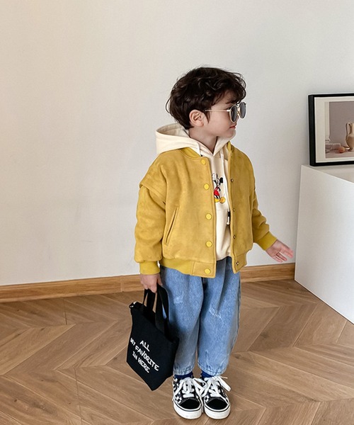 aimoha(アイモハ)の「【aimoha-KIDS-】【新作】 子供服 スエード風中綿ブルゾン(ブルゾン・キッズ・イエロー/ブラック・110/130/100/140/80/90/120)」の10枚目の写真