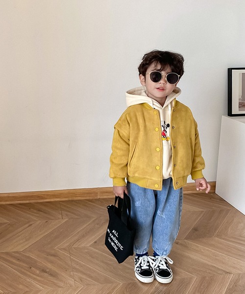 aimoha(アイモハ)の「【aimoha-KIDS-】【新作】 子供服 スエード風中綿ブルゾン(ブルゾン・キッズ・イエロー/ブラック・110/130/100/140/80/90/120)」の9枚目の写真