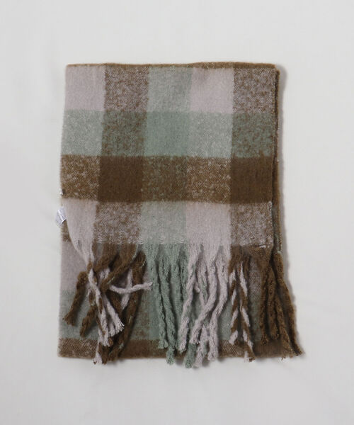 fredy emue（フレディエミュ）の「リサイクル フリンジチェックストール（ストール/ショール・レディース・ホワイト系その他2/イエロー系その他/グリーン系その他/パープル系その他2・FREE）」の6枚目の写真