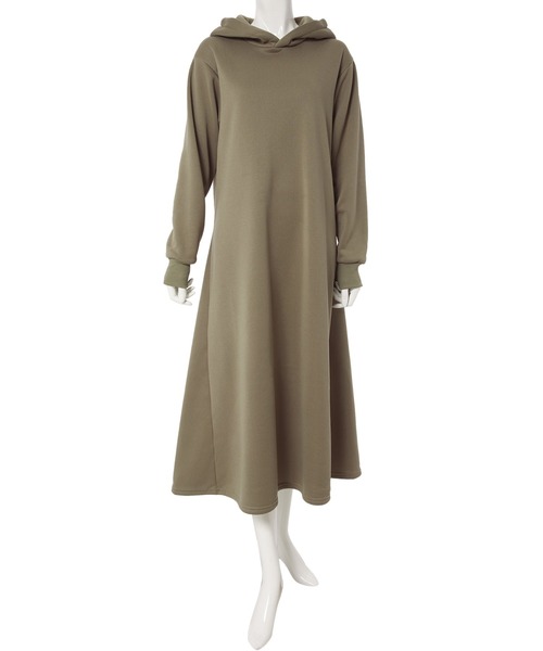 fifth（フィフス）の「裏起毛Aラインパーカーワンピース（ワンピース・レディース・ブラック/グレー/モカ/スモークピンク・SMALL/MEDIUM）」の16枚目の写真