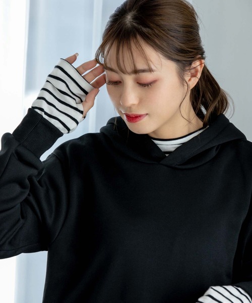 fifth（フィフス）の「裏起毛Aラインパーカーワンピース（ワンピース・レディース・ブラック/グレー/モカ/スモークピンク・SMALL/MEDIUM）」の19枚目の写真