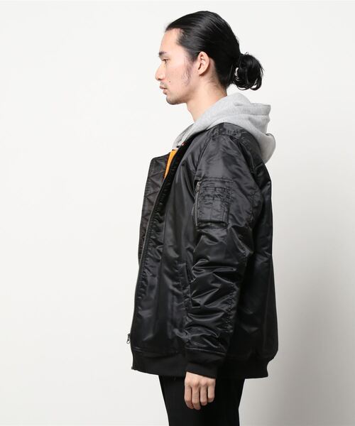 Right-on(ライトオン)の「フードMA-1(MA-1・メンズ・ブラック/オリーブ・M/L/XL)」の5枚目の写真