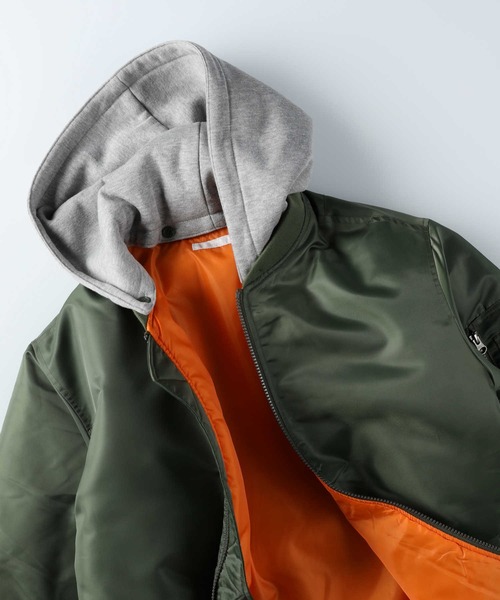 Right-on(ライトオン)の「フードMA-1(MA-1・メンズ・ブラック/オリーブ・M/L/XL)」の16枚目の写真