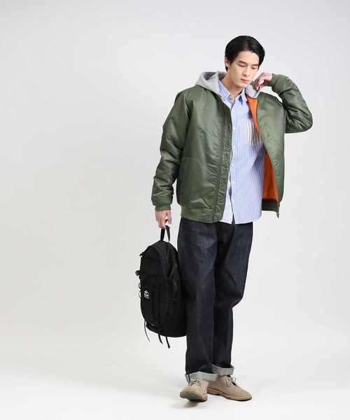 Right-on(ライトオン)の「フードMA-1(MA-1・メンズ・ブラック/オリーブ・M/L/XL)」の12枚目の写真