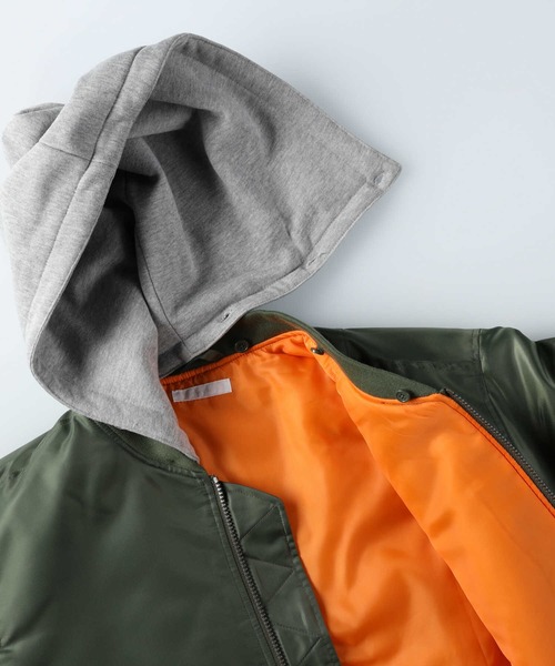 Right-on(ライトオン)の「フードMA-1(MA-1・メンズ・ブラック/オリーブ・M/L/XL)」の18枚目の写真