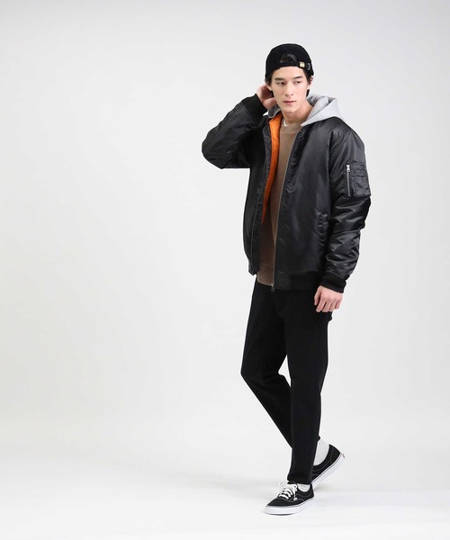 Right-on(ライトオン)の「フードMA-1(MA-1・メンズ・ブラック/オリーブ・M/L/XL)」の8枚目の写真