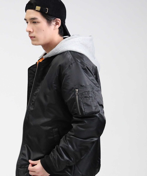 Right-on(ライトオン)の「フードMA-1(MA-1・メンズ・ブラック/オリーブ・M/L/XL)」の9枚目の写真