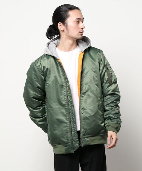 Right-on(ライトオン)の「フードMA-1(MA-1・メンズ・ブラック/オリーブ・M/L/XL)」の15枚目の写真
