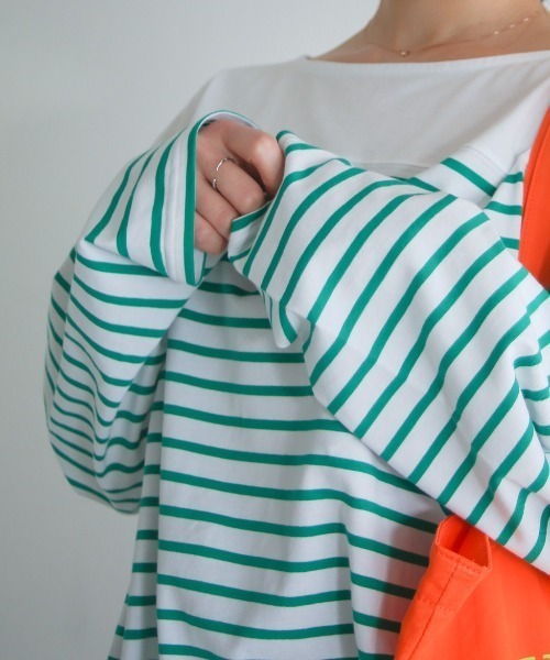 spoon store（スプーンストア）の「パネルボーダービッグロンＴ（Tシャツ/カットソー・レディース・グリーン系その他/ブルー系その他・フリー）」の14枚目の写真