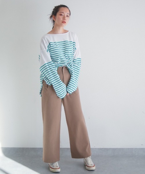 spoon store（スプーンストア）の「パネルボーダービッグロンＴ（Tシャツ/カットソー・レディース・グリーン系その他/ブルー系その他・フリー）」の21枚目の写真