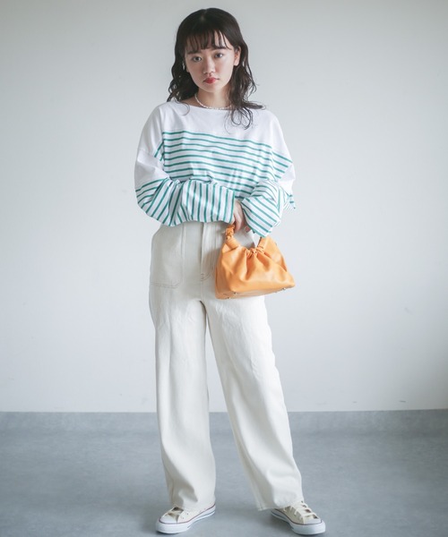 spoon store（スプーンストア）の「パネルボーダービッグロンＴ（Tシャツ/カットソー・レディース・グリーン系その他/ブルー系その他・フリー）」の7枚目の写真