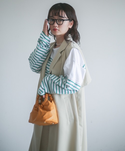 spoon store（スプーンストア）の「パネルボーダービッグロンＴ（Tシャツ/カットソー・レディース・グリーン系その他/ブルー系その他・フリー）」の11枚目の写真