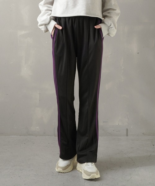 SPINNS（スピンズ）の「ジャージフレアカラーパンツ トラックパンツ（その他パンツ・レディース・ブラック/ブルー/グリーン/ボルドー・ONESIZE）」の12枚目の写真