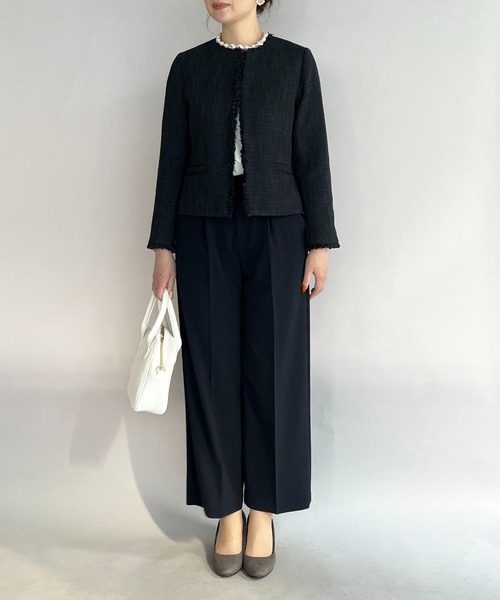 PICCIN（ピッチン）の「ファンシーツイードノーカラージャケット（スーツジャケット・レディース・ブラック/ネイビー・M/L）」の10枚目の写真