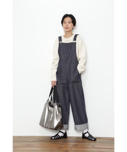 human woman（ヒューマンウーマン）の「◆デニムサロペット（サロペット/オーバーオール・レディース・ネイビー・MEDIUM）」の4枚目の写真