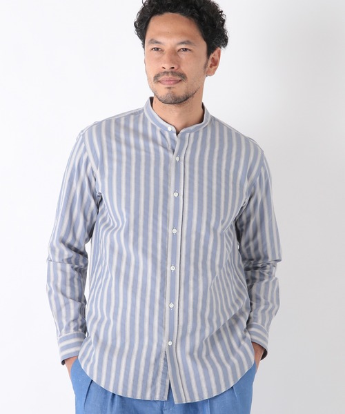 MEN'S BIGI（メンズビギ）の「＜GETZNER/ゲッツナー＞ドビーストライプシャツ　made in japan（シャツ/ブラウス・メンズ・レッド/ブルー・01/02/03）」の3枚目の写真