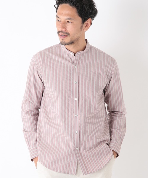 MEN'S BIGI（メンズビギ）の「＜GETZNER/ゲッツナー＞ドビーストライプシャツ　made in japan（シャツ/ブラウス・メンズ・レッド/ブルー・01/02/03）」の5枚目の写真