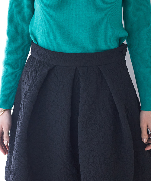 Rouge vif（ルージュヴィフ）の「ふくれジャガードスカート（スカート・レディース・ホワイト/ブラック・36/38）」の3枚目の写真