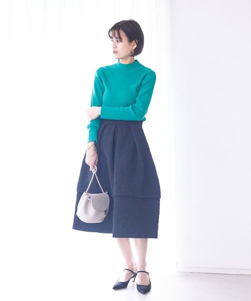 Rouge vif（ルージュヴィフ）の「ふくれジャガードスカート（スカート・レディース・ホワイト/ブラック・36/38）」の10枚目の写真