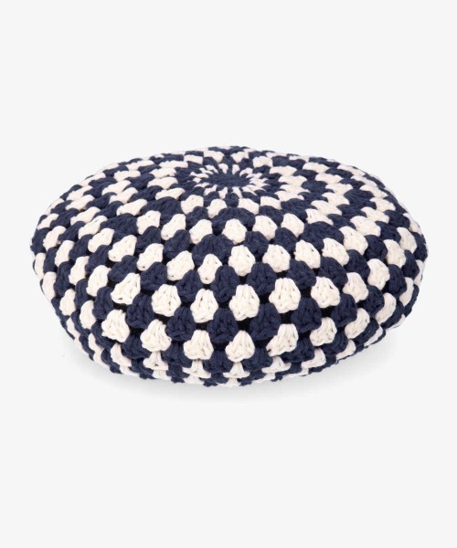 arth(アース)の「arth Hand Knit Crochet Beret(ハンチング/ベレー帽・レディース・ネイビー/レッド/ピンク・FREE)」の2枚目の写真