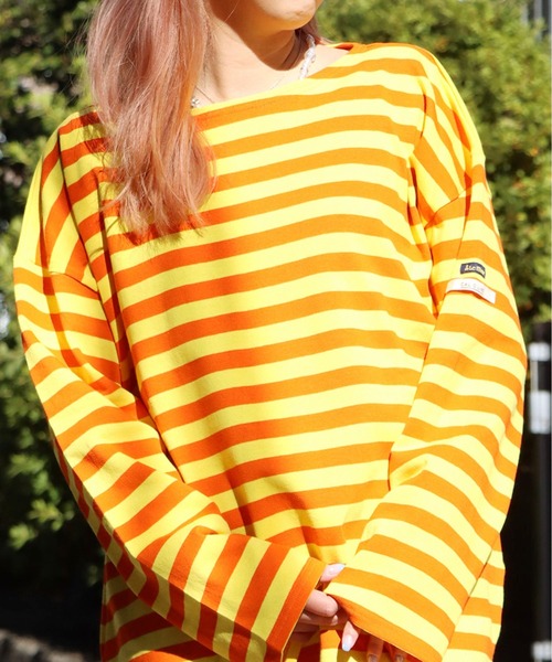 CAL O LINE×Le Minor ボーダーバスクシャツ CAL O LINE」×「Le Minor」DEADSTOCK FABRIC BRETON MARINE