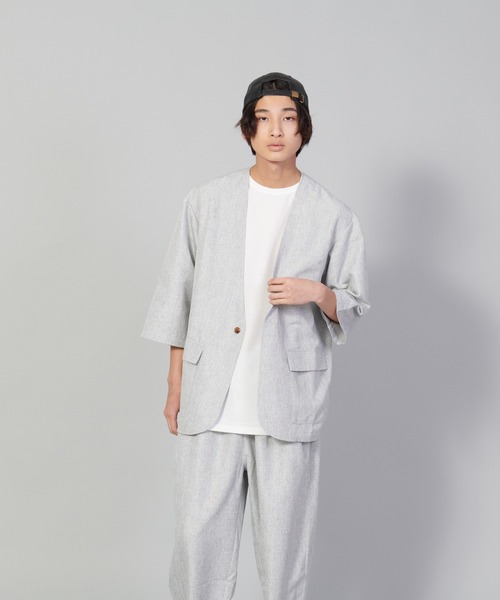 UNIIT(ユニット)の「【UNIIT/ユニット】テックリネンルーズ7分丈パンツ ワイドパンツ バギーボトム バルーンシルエット(その他パンツ・メンズ・ブルー/チャコールグレー/グレー・LARGE/MEDIUM/SMALL)」の12枚目の写真