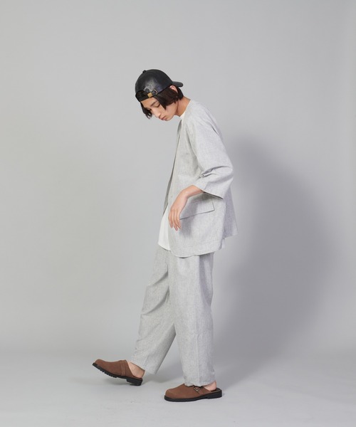 UNIIT(ユニット)の「【UNIIT/ユニット】テックリネンルーズ7分丈パンツ ワイドパンツ バギーボトム バルーンシルエット(その他パンツ・メンズ・ブルー/チャコールグレー/グレー・LARGE/MEDIUM/SMALL)」の6枚目の写真