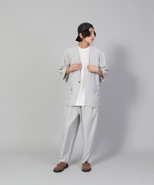 UNIIT(ユニット)の「【UNIIT/ユニット】テックリネンルーズ7分丈パンツ ワイドパンツ バギーボトム バルーンシルエット(その他パンツ・メンズ・ブルー/チャコールグレー/グレー・LARGE/MEDIUM/SMALL)」の7枚目の写真
