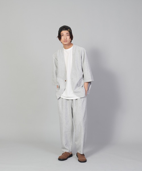 UNIIT(ユニット)の「【UNIIT/ユニット】テックリネンルーズ7分丈パンツ ワイドパンツ バギーボトム バルーンシルエット(その他パンツ・メンズ・ブルー/チャコールグレー/グレー・LARGE/MEDIUM/SMALL)」の5枚目の写真