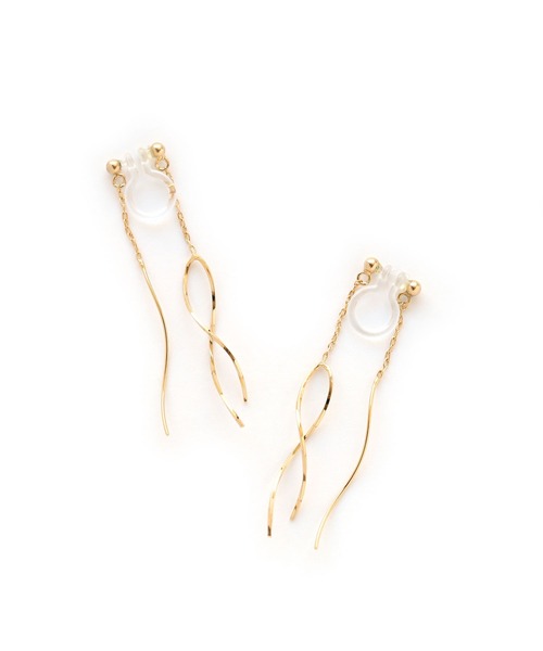 colleca la（コレカラ）の「ノンホール・クロスラインの樹脂イヤリング（イヤリング）」 WEAR