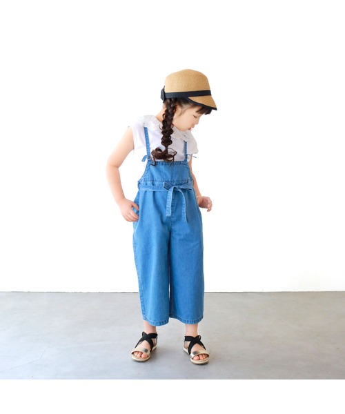 L.COPECK(エルコペック)の「ライトデニムサロペットワイドパンツ(デニムパンツ・キッズ・ブルー系その他/ブルー・100cm/140cm/120cm/110cm/130cm)」の7枚目の写真