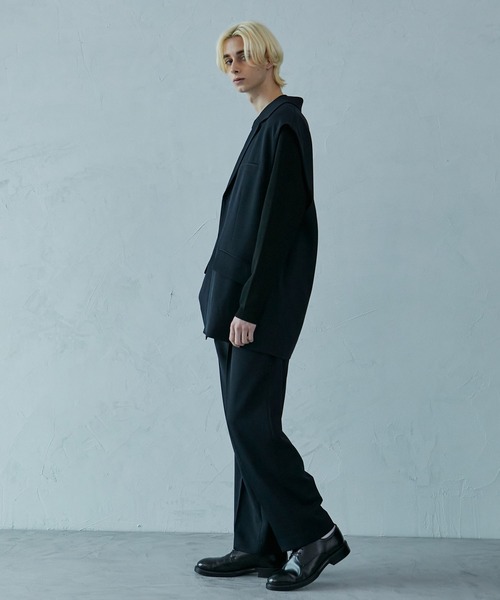 PUBLIC TOKYO（パブリックトウキョウ）の「AQUA WOOLカルゼテーラードベスト（ベスト・メンズ・ネイビー/ダークグレー/グリーン系その他・1/2）」の22枚目の写真