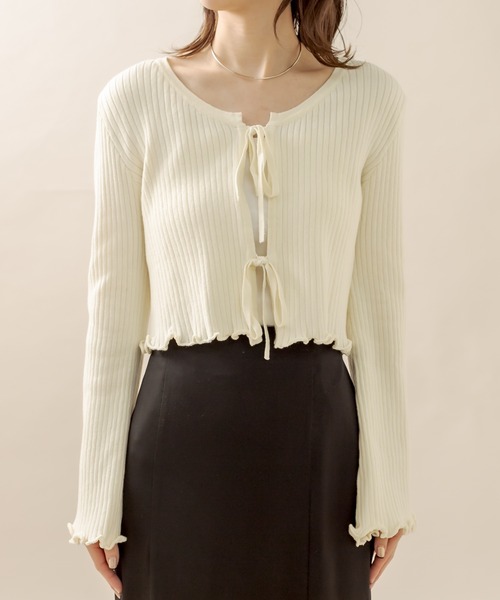 mline（エムライン）の「[mline] リボンカーディガン（カーディガン/ボレロ・レディース・アイボリー/ブルー/ベージュ/ブラック・FREE）」の16枚目の写真