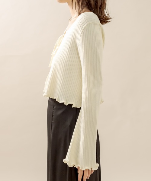 mline（エムライン）の「[mline] リボンカーディガン（カーディガン/ボレロ・レディース・アイボリー/ブルー/ベージュ/ブラック・FREE）」の17枚目の写真