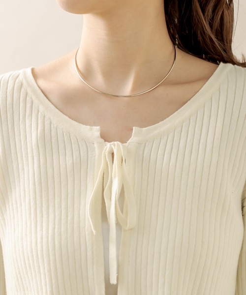 mline（エムライン）の「[mline] リボンカーディガン（カーディガン/ボレロ・レディース・アイボリー/ブルー/ベージュ/ブラック・FREE）」の20枚目の写真